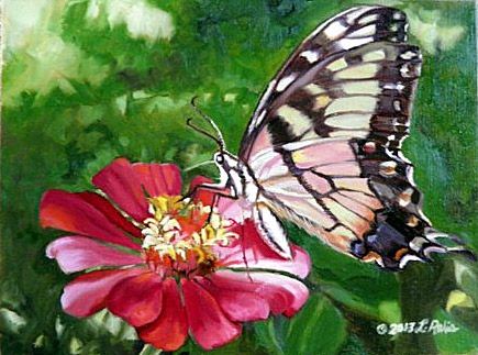 Original oil painting of Eastern Tiger Swallowtail butterfly