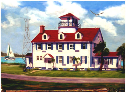 Original oil painting of Old Coast Guard House, Fort Pierce, Florida
