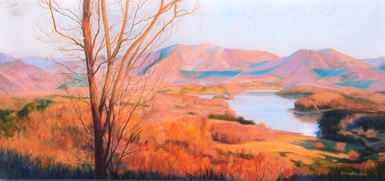 Original oil painting of Lake Chatuge in Georgia and North Carolina